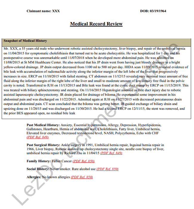 Medical Chronology Sample Medical Malpractice medical-chronology-samples