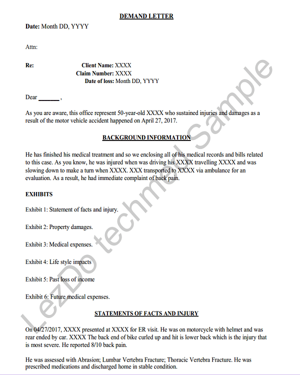 Demand Letter Sample Demand Letter for Settlement Demand Letter