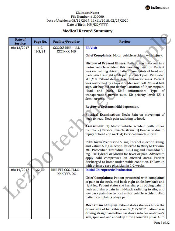 medical-chronology-sample-for-personal-injury